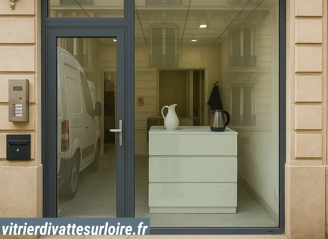 Façade vitrine de magasin en aluminium sur mesure à Divatte-sur-Loire